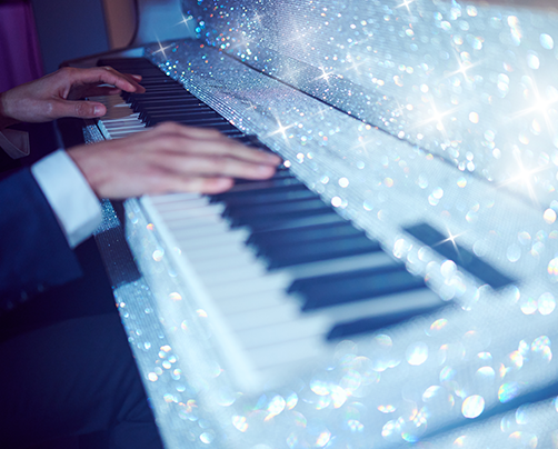 The Sparkle Band perform at a wedding in Cambridge, Cambs