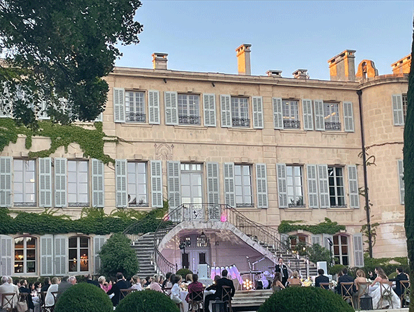 The Sparkle Band at a luxury wedding in Château d'Estoublon in Provence, Southern France